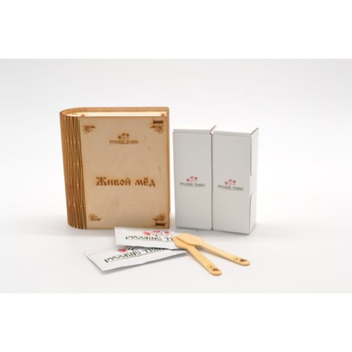 Живой Мёд в сотах,  в деревянной шкатулке, две минирамки  41" photo 1