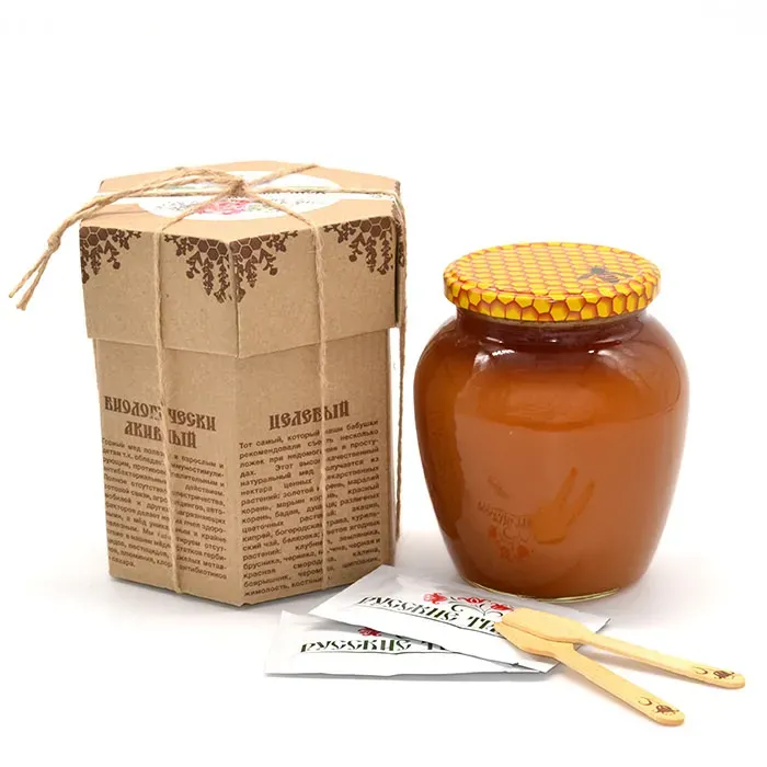 Мёд Высокогорный 1000 гр. Стекло, картон photo 3